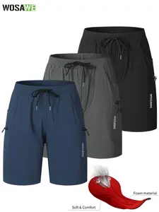 WOSAWE Men's MTB Cycling Padded Shorts Silicone Gel Padded Mesh Liner Bike Shorts