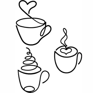 3 pieces of creative artistic coffee wall decorations, coffee shop ornaments, home ironware handicrafts, interior wall decoration, wall-mounted iron art paintings, tea house, restaurant background, high-end iron art paintings for walls