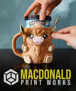 Highland Cow Ice Cream Pint Holder with Snack Drawer - 3D Printed