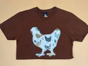 Chicken Patchwork Embroidered T-Shirt
