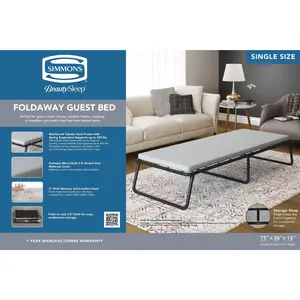 Simmons Beautysleep Folding Guest Bed with Memory Foam Mattress
