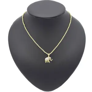 14K Gold Plated Necklace with Elephant Pendant - Elegant Jewelry Accessory