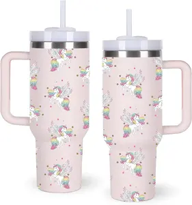 40oz Unicorn Tumbler with Handle Gifts for Women.Unicorn Lover Cups Tumbler Gifts for Women.40 oz Birthday Christmas Unicorn Cup Tumblers for unicorn lover. 40 OZ Stainless Steel Tumbler
