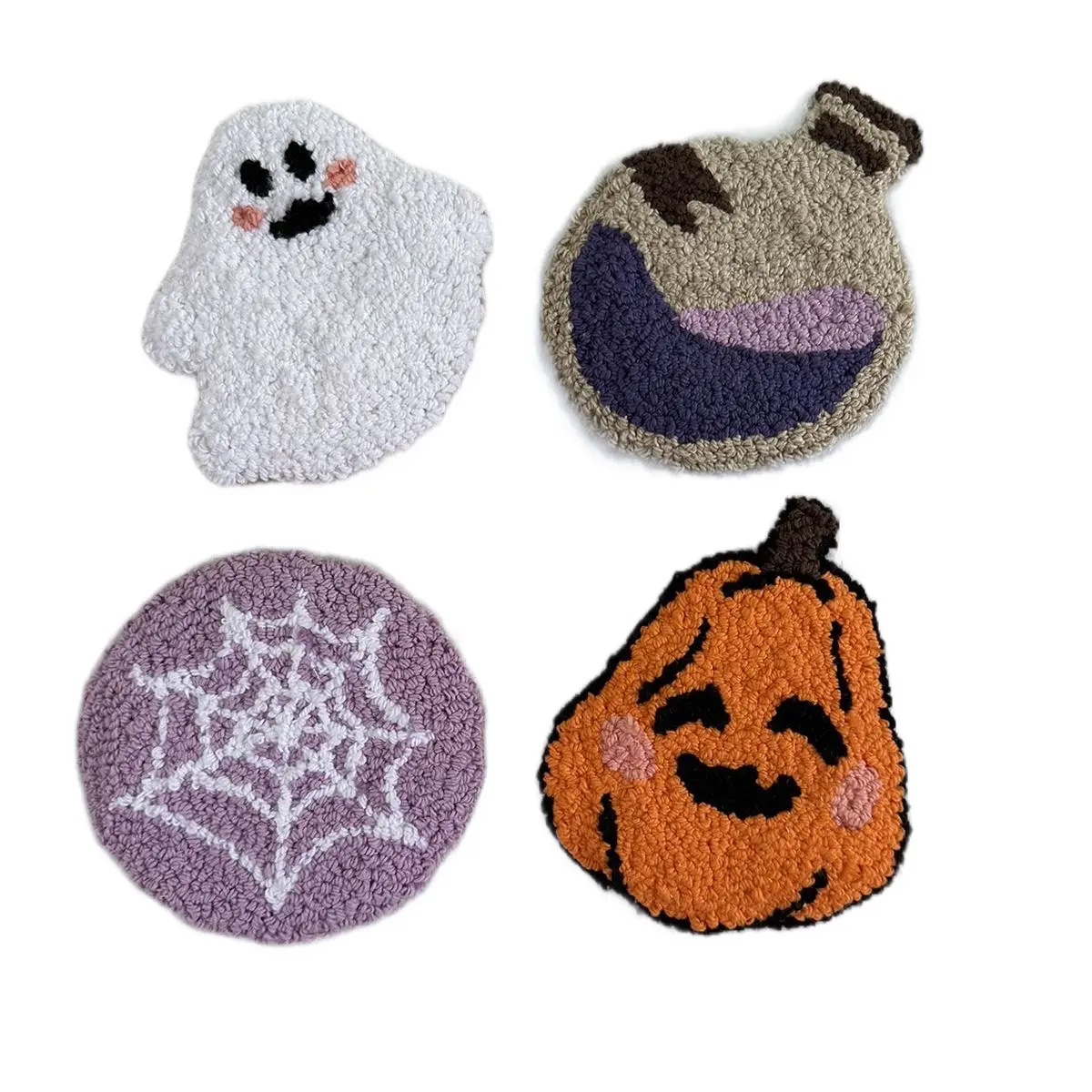 Halloween Mini Punch Needle Rug Coasters