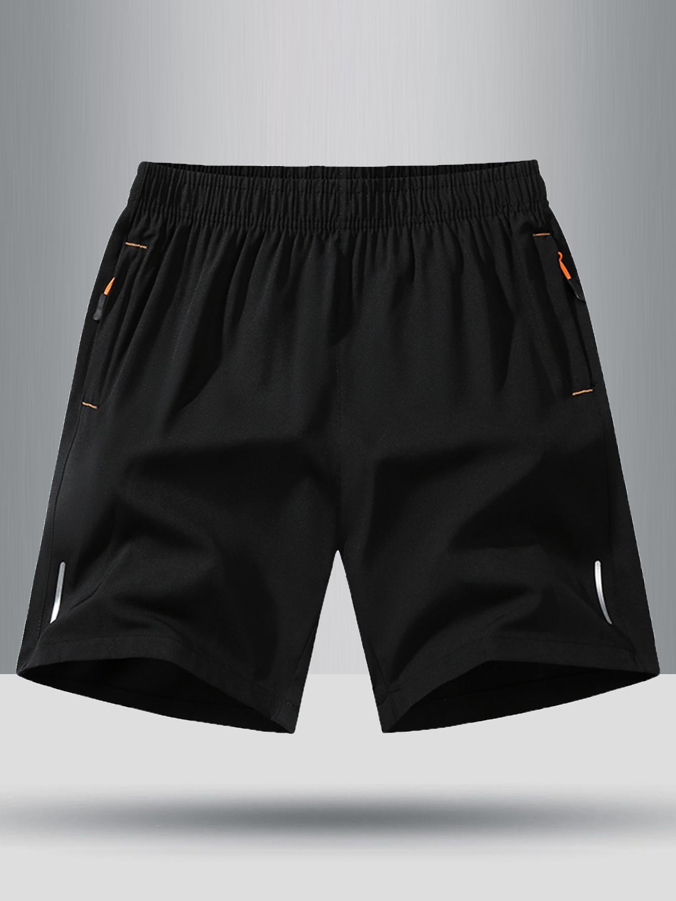 Men’S Solid-Color 5-Pack Shorts with Zippered Pockets—Casual, Comfortable, Breathable Summer Shorts for Everyday Wear; Men’S Casual Short Pant Set