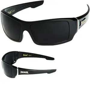 LOCS Rectangular Gangster Black Shades Mens Designer Sunglasses Cholo Dark Lens Does not apply