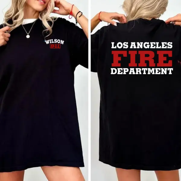Retro 9-1-1 TV Show Lafd Evan Buckley Unisex T-Shirt, Nine Eleven Tee, 911 TV Series T-Shirt, Short Sleeve, Ideal for Spring & Summer Outdoor Wear Top, Siemens