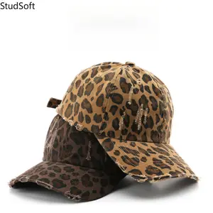 2026 New Arrival: Men's Retro Distressed Leopard Print Baseball Cap—Stylish, Ripped-Effect, and Personalized—Ideal for Outdoor Travel and Sun Protection