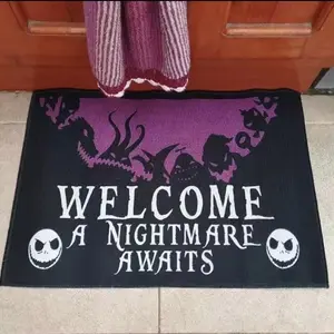 Nightmare Before Christmas Skeleton Halloween Door Mat RV Door Carpet Non Slip Bath Mats Entryway Doormat Inside Floor Mats For Entrance