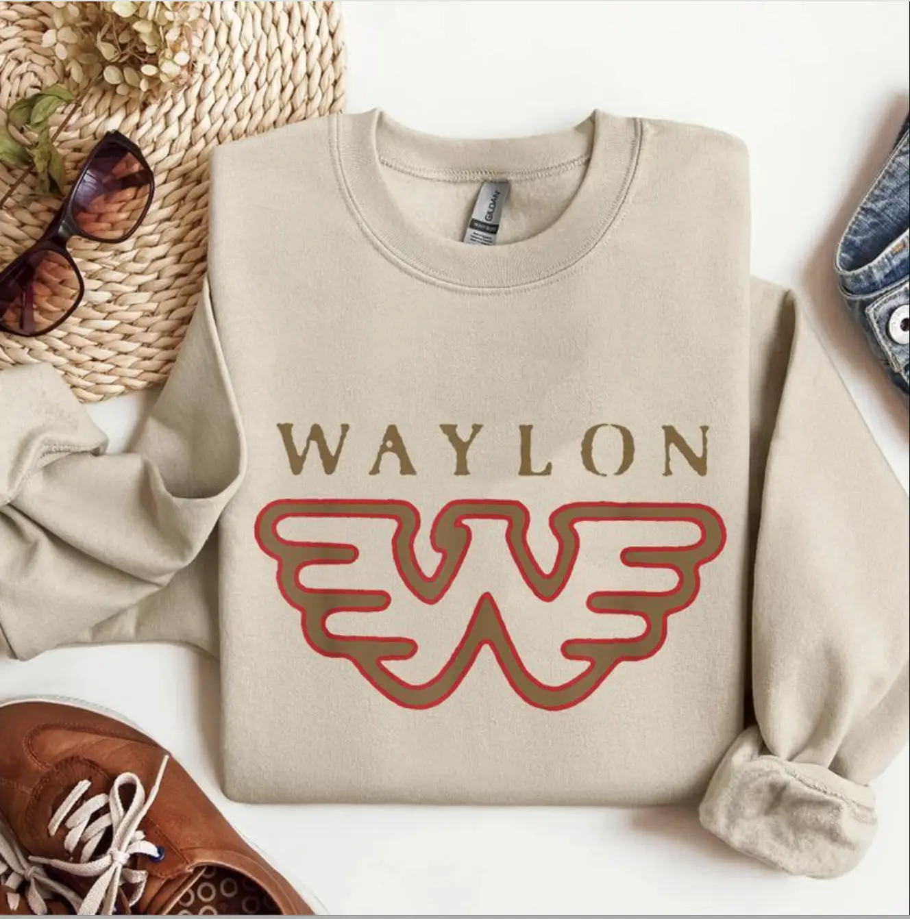 Waylon Jennings - Flying W Logo Sweatshirt, Country music Shirts, Perfect for Fans, For Men and Women