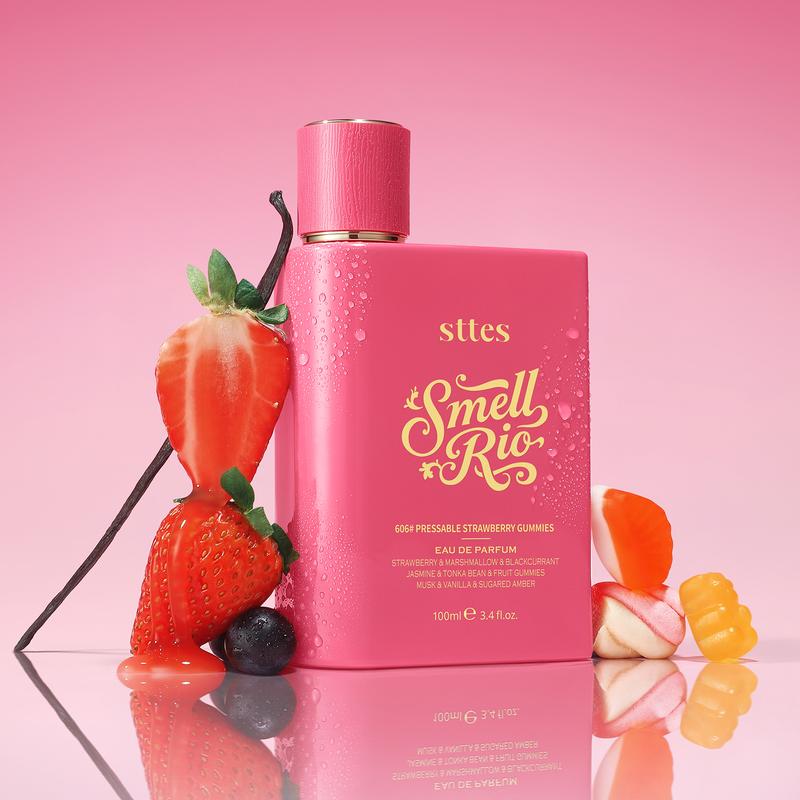 Sttes Perfume 606# (Pressable Strawberry Gummies) – Eau de Parfum 100ml (3.4 fl oz) – Strawberry, Cotton Candy, Fruit Gummies, Vanilla