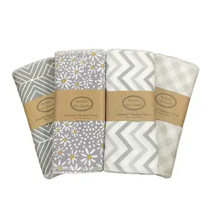Grey 6 Pack - Eco-Friendly Kitchen Paper Towel Replacement Cotton Flannel Cotton Wipes Cleaning