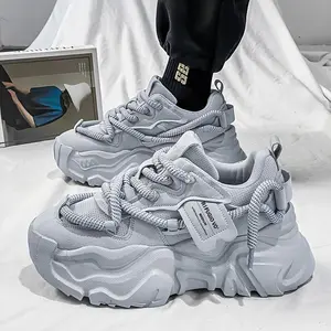 Retro breathable lightweight sneakers — four-season casual lace-up “dad” shoes with a comfortable mesh upper and rubber outsole for indoor training