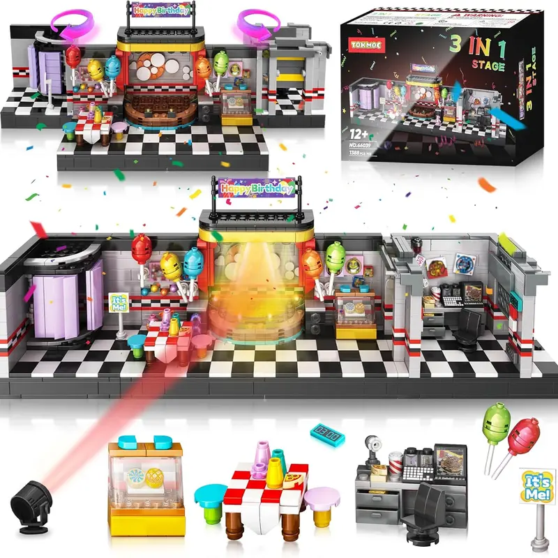 1388 Pcs Horror Themed ABS Plastic Building Blocks Kit - Collectible Construction Set, Fun DIY Experience, House Decoration, Birthday Cool Gifts for Kids (Toys & Hobbies, Classic & Novelty Building Toys)