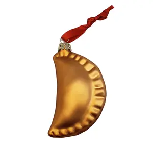 Bronze Pierogi Christmas Ornament With Ribbon