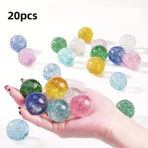 20 Colorful Glow Bouncing Balls, Fun Rubber Party Gifts for Birthdays and Prizes, 27mm Sparkling Shiny Multicolor Balls, Party Accessories, Decoration