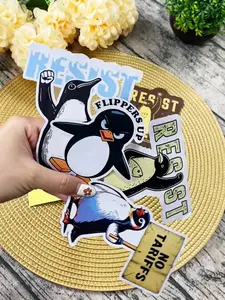 Penguins Tariff Stickers, Don't Tread On Me Stickers, Penguins Resist Tariff Sticker