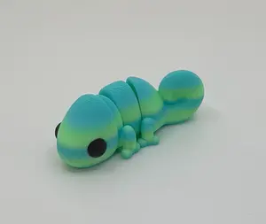 3D-Printed Articulated Chameleon – Colorful Flexible Fidget Toy, Wiggly Desk Pet, Reptile Lover Gift, Small PLA Figure (2”) by ZOU3D
