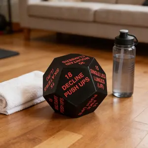 Twelve-sided exercise decision dice, portable and interesting fitness decision dice, compact dynamic exercise dice, suitable for home gym workouts