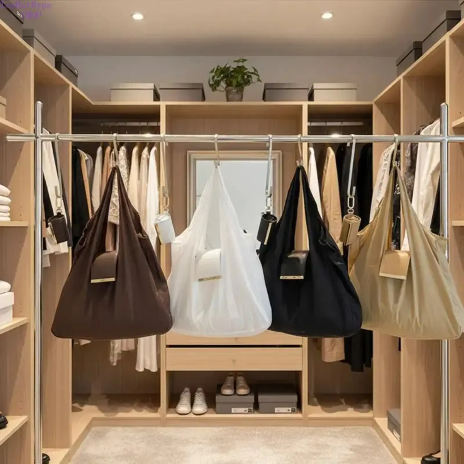 Hangable Ins Style Multifunctional Clothes Storage Bag - Eco-Friendly Large-Capacity Dustproof Organizer with Keychain Compartment, Accessory Pockets for Daily Use, Travel, Storage For Clothes, Dustproof Storage Bags