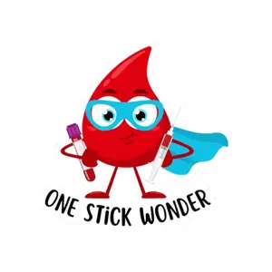 One Stick Wonder Funny Phlebotomy Blood Sticker, Phlebotomist Gift, Healthcare Humor Decal, Lab Week Gift, Nurse Student Appreciation RKT