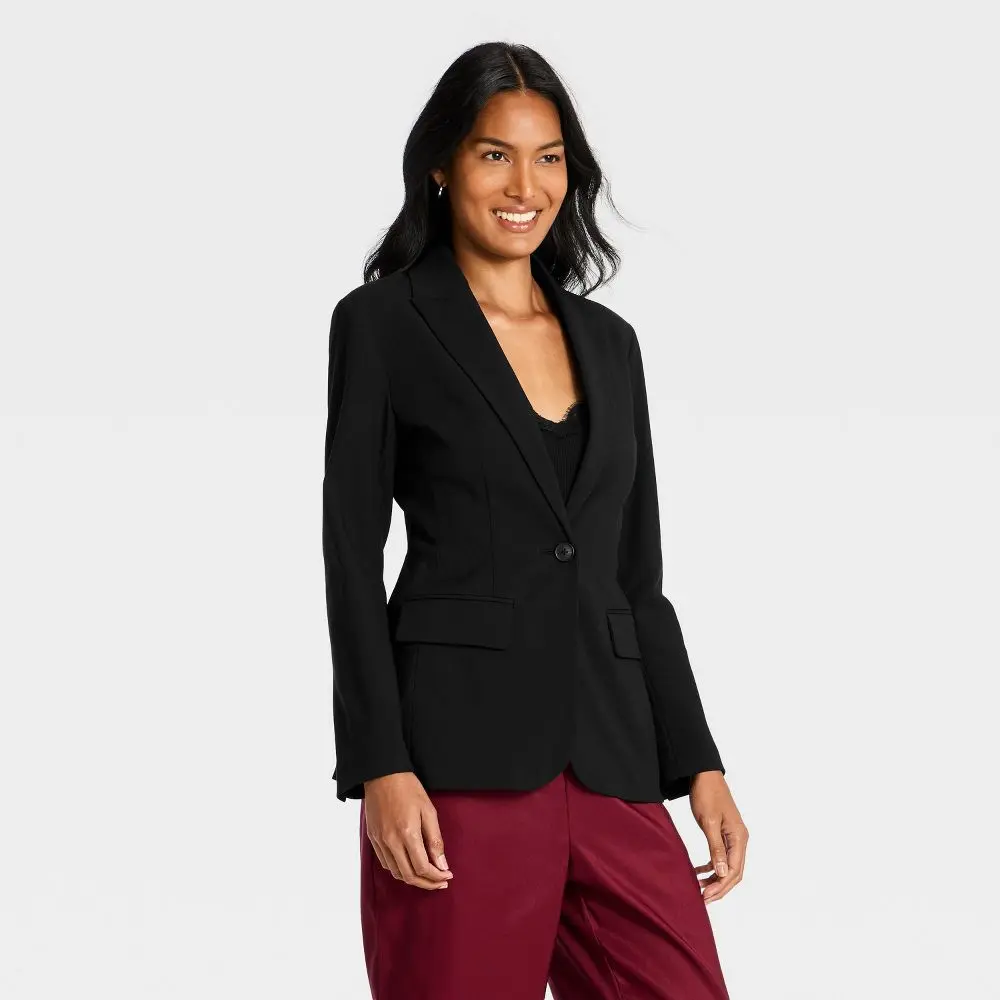 Women's Long Sleeve Blazer - A