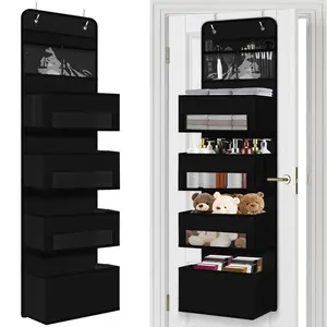 [New Deal] Door Hanging Organizer Nursery Closet Cabinet Baby Storage , Hanging Storage with Clear Window with 4 Large Pockets and 2 Small Hangable Multicolor
