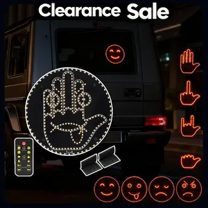 Remote Car Hand Signal Light 8 Super Bright Gestures Multiple Modes Rear Window LED Sign for Clear Communication 4+4 Gestures for All Road Users