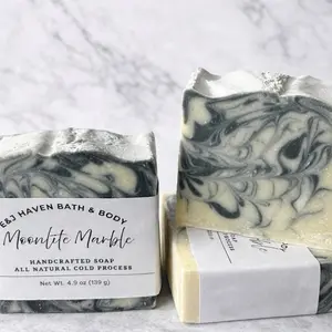 E&J Haven Bath & Body Moonlite Marble Handcrafted All Natural Cold Process Soap 4.9 oz 139 g