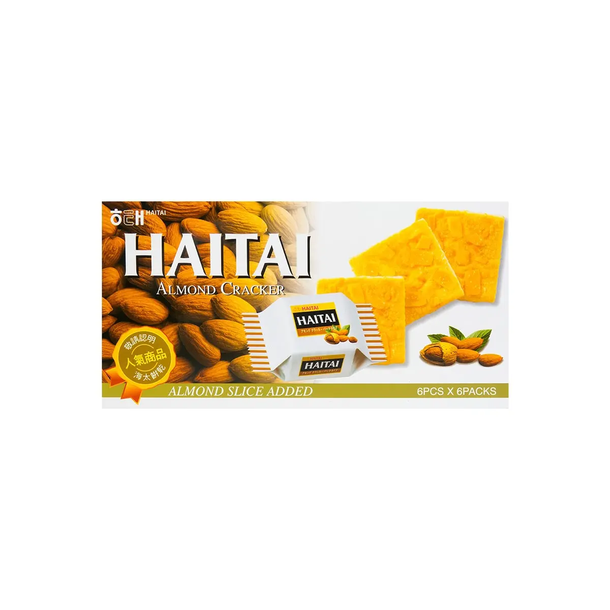 HAITAI Korean Nutty Crispy Almond Cookies 6 Pack 4.7 oz