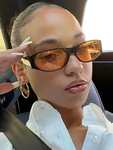 Women's Trendy Tinted Lens Oval Frame Glasses, Vintage Casual Stylish Glasses for Everyday Use, Fashion Accessories for Outdoor Activities