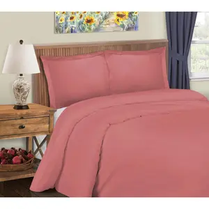 Superior 600TC Solid Cotton Blend Duvet Set, King/Cal.King