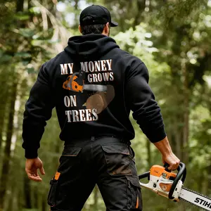 Stihl My Money Grows On Trees Printed Fleece-lined Unisex Hoodie Hoodie - Sweatshirt