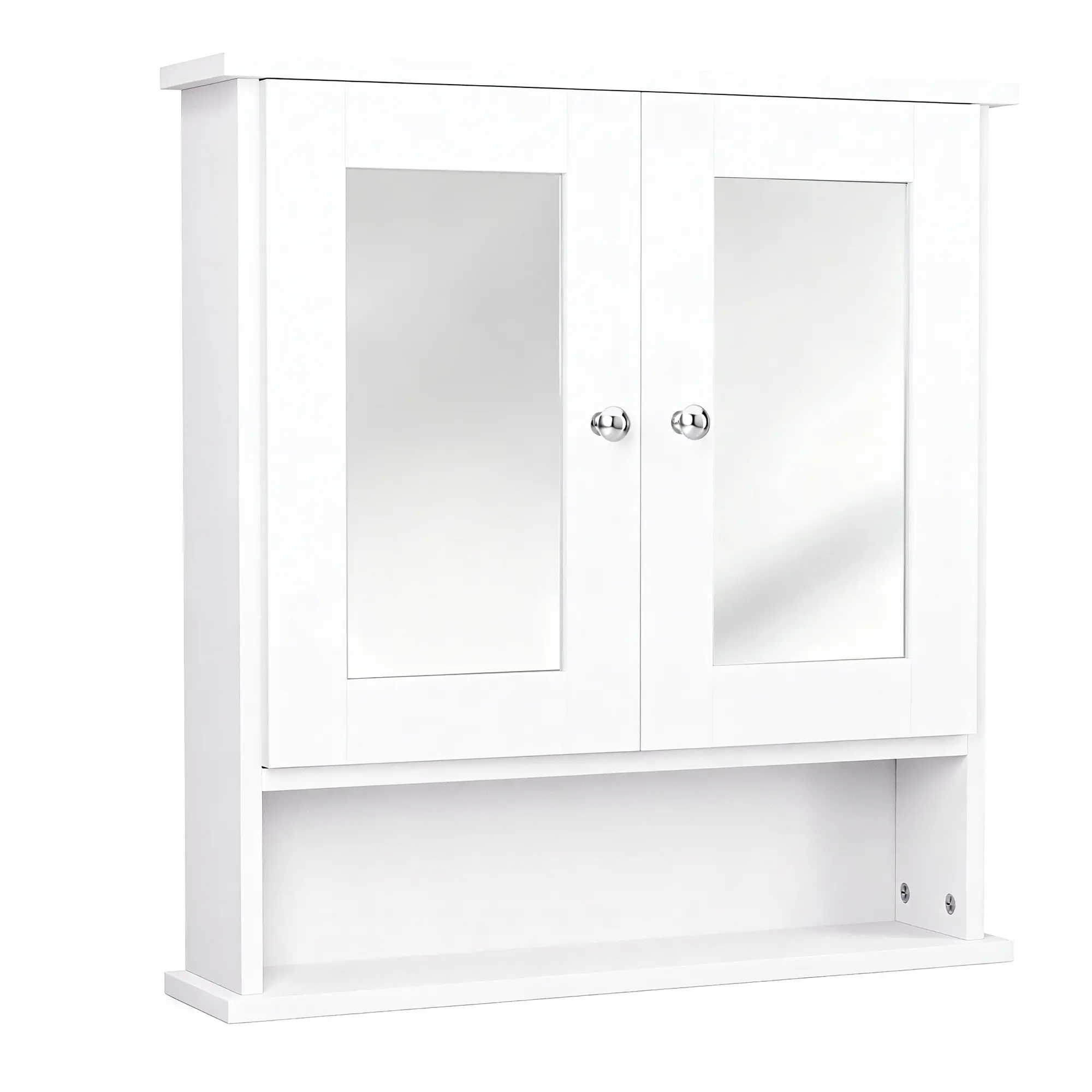 KULLAVIK Bathroom Wall Cabinet with Mirror, Bathroom Medicine Cabinet with 2 Doors and Adjustable Shelves, Over-Toilet Wall Storage Cabinet for Bathrooms, Laundry Rooms, and Kitchens