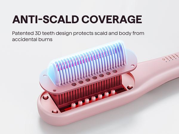 Wavytalk Steamline Pro Steam Hair Straightener Brush Hair Straightening Comb with Scrunchie and Glove