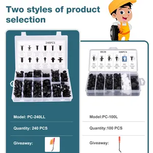 100/240 pcs Car Clip Retainer Auto Fasteners Push Trim Bumper Car Retainer Clips Plastic Clips Bumper Kit Remover Push Pin Rivet Screwdriver