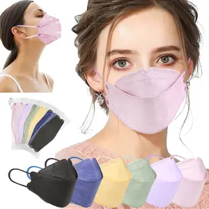 60 PCS Multicolored KF94 Face Masks, 4 Layer 95%+ Filtration Efficiency Disposable Masks, Double Line Nasal Frame Highly Elastic Ear Straps, Individually Wrapped Breathable Protective Masks for Men Women Daily Use