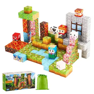 【DealsForYouDays】VEVOR 150 PCS Forest Castle Creative Magnetic Blocks, STEM Montessori Sensory Toys for Kids, Interlocking Magnetic Cube Structures, 3D Builds, Colorful Pieces, Fine Motor Activity Kits, Model Sets, Interlocking Magnetic Cube Buildings, 3D