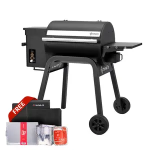 Brisk It Zelos AI Grill Starter Pack: Cover + Drip Pan Liners + Grease Tray Liners | WiFi Wood Pellet BBQ, 7-in-1, 500°F