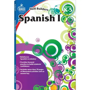 Carson Dellosa Skill Builders K-5 Spanish Workbook, Alphabet, Vocabulary, Sight Words, Numbers, and More, Kindergarten to 5th Grade Classroom or Homeschool Curriculum Paperback – Illustrated, January 3, 2011