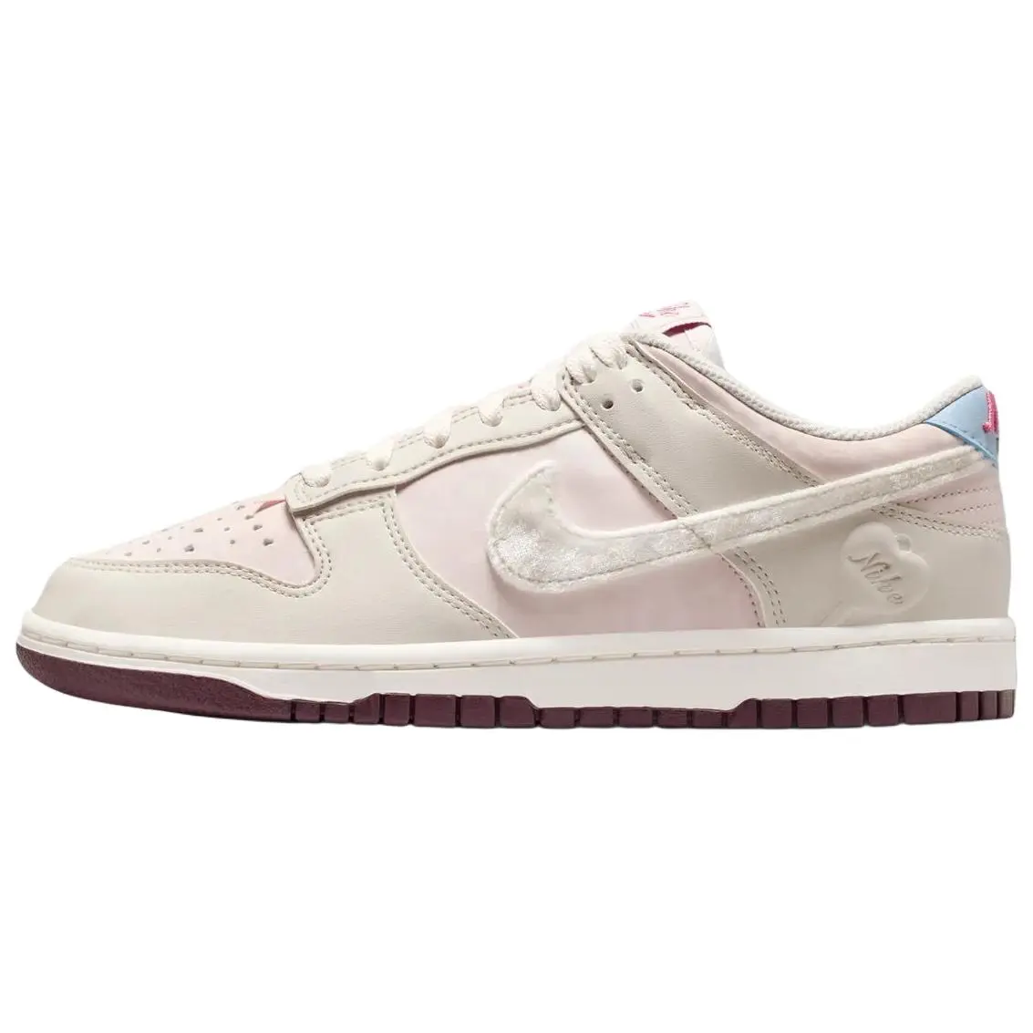 Nike Dunk Low Top Skateboard Shoes Women's Beige Pink Comfort IQ1145-610