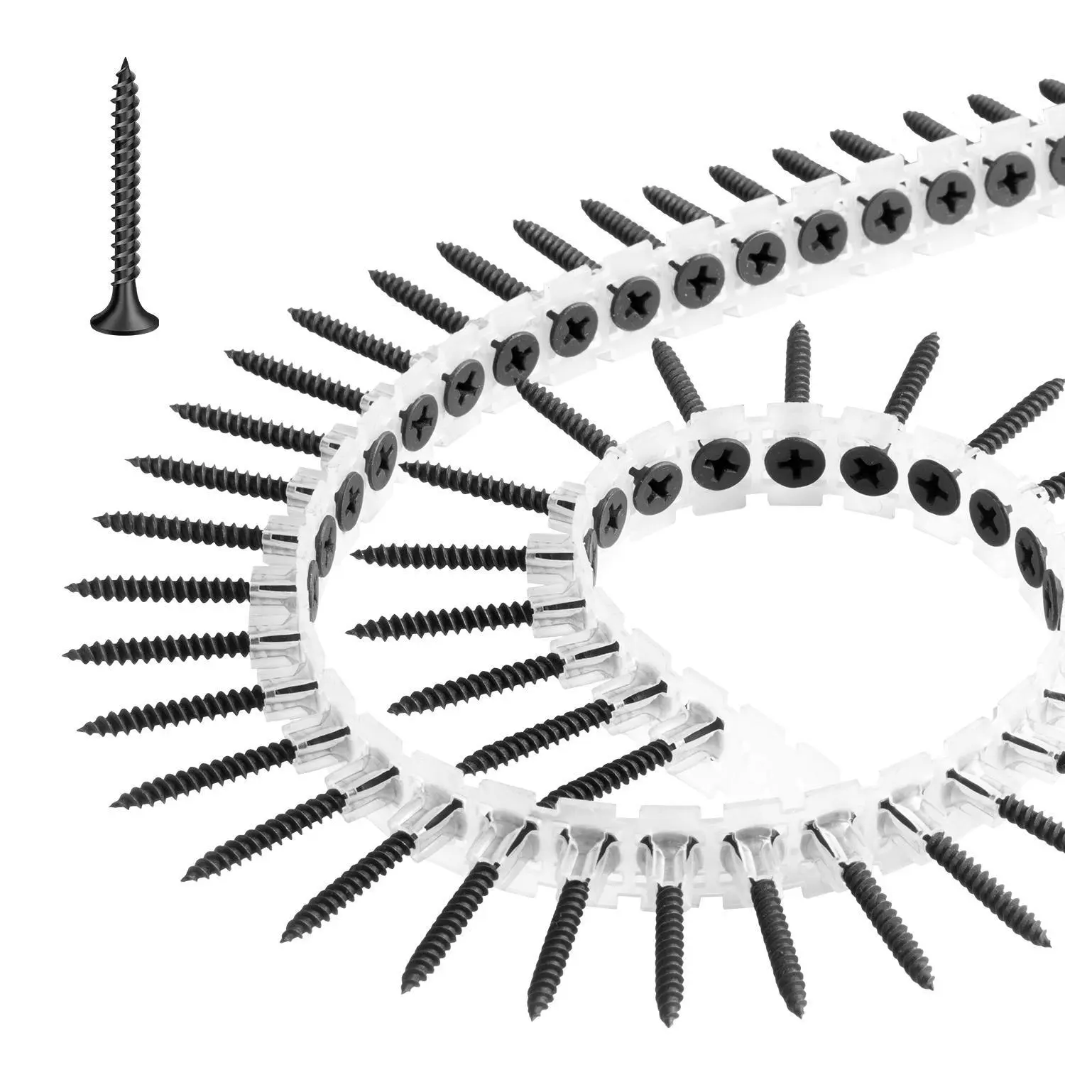 VVEOR Screws,  , #6 x 1-1/4 inch Length Drywall to Wood Collated Screw, All Purpose High-Hardness Alloy Steel Self Drilling Drywall Screws, for Home DIY, Space Renovation(1000 per Box)#BackToSchool