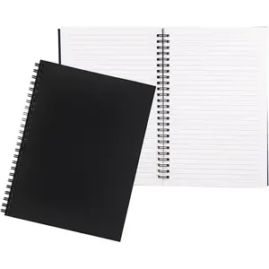 2 Pack College Ruled Notebook, Soft Black Cover Spiral Notebook, Memo Notepad Sketchbook, Students Office Business Diary Spiral Book Journal,100 Pages, 50 Sheets, 7.5x 5.1 Inches