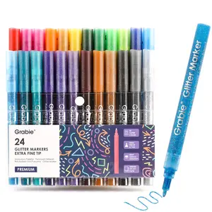 [Flash Sale] Grabie Extra Fine Tip Iridescent Glitter Acrylic Paint Marker Set Of 24, TiktokShopSpringGlowUp, RefreshedLook