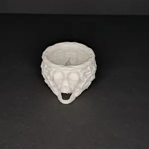 3D Printed Weave Textured Skull Flameless Tealight Holder