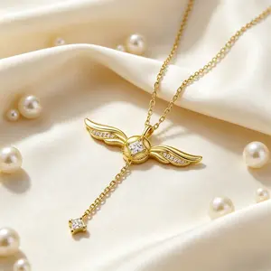 Golden Snitch Winged Ball Necklace with Movable Wings, Alloy Pendant Jewelry, Valentines Gift for Women,Gold color Symbolizing Love Fashion Modern Accessories Gold Choker`