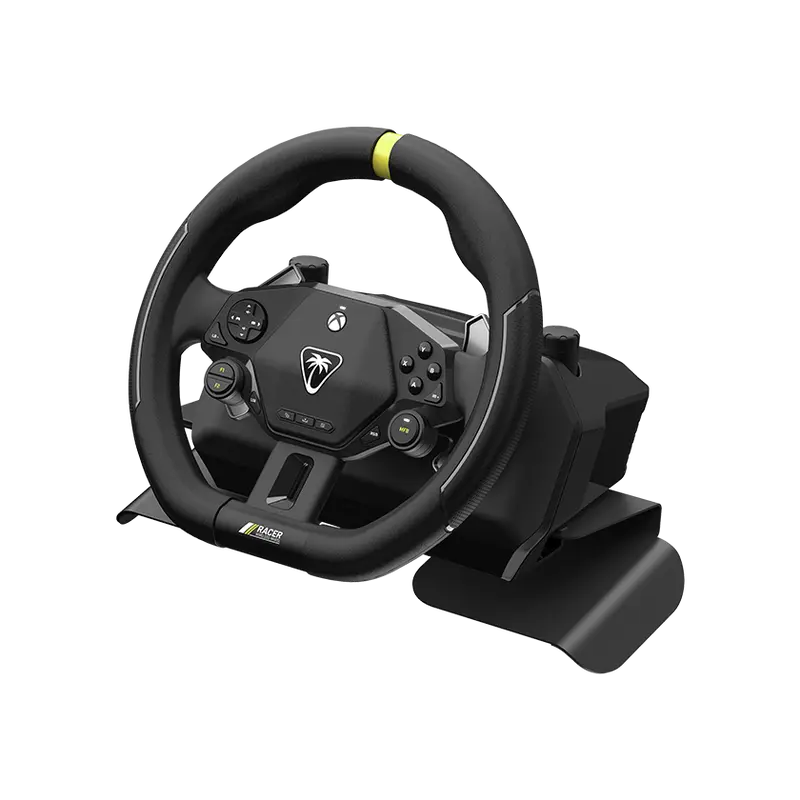 Turtle Beach Racer Wireless Racing Steering Wheel Controller - Officially Licensed for Xbox Series X|S, Xbox 1, Windows PCs, Adjustable Mounted Console Gaming Accessory, 2.4GHz Low Latency Connection, 360° Rotation, Textured Grip, Racing Steering Wheel Co