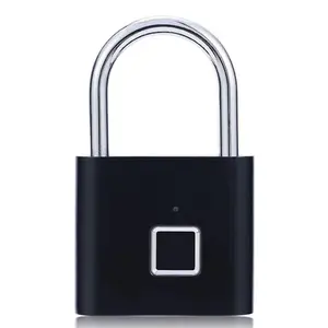 USB Type-C Electronic Keyless Security Smart Lock, Smart Fingerprint Touch Pad Quick Hasps Lock for Luggage Cabinet Door Box