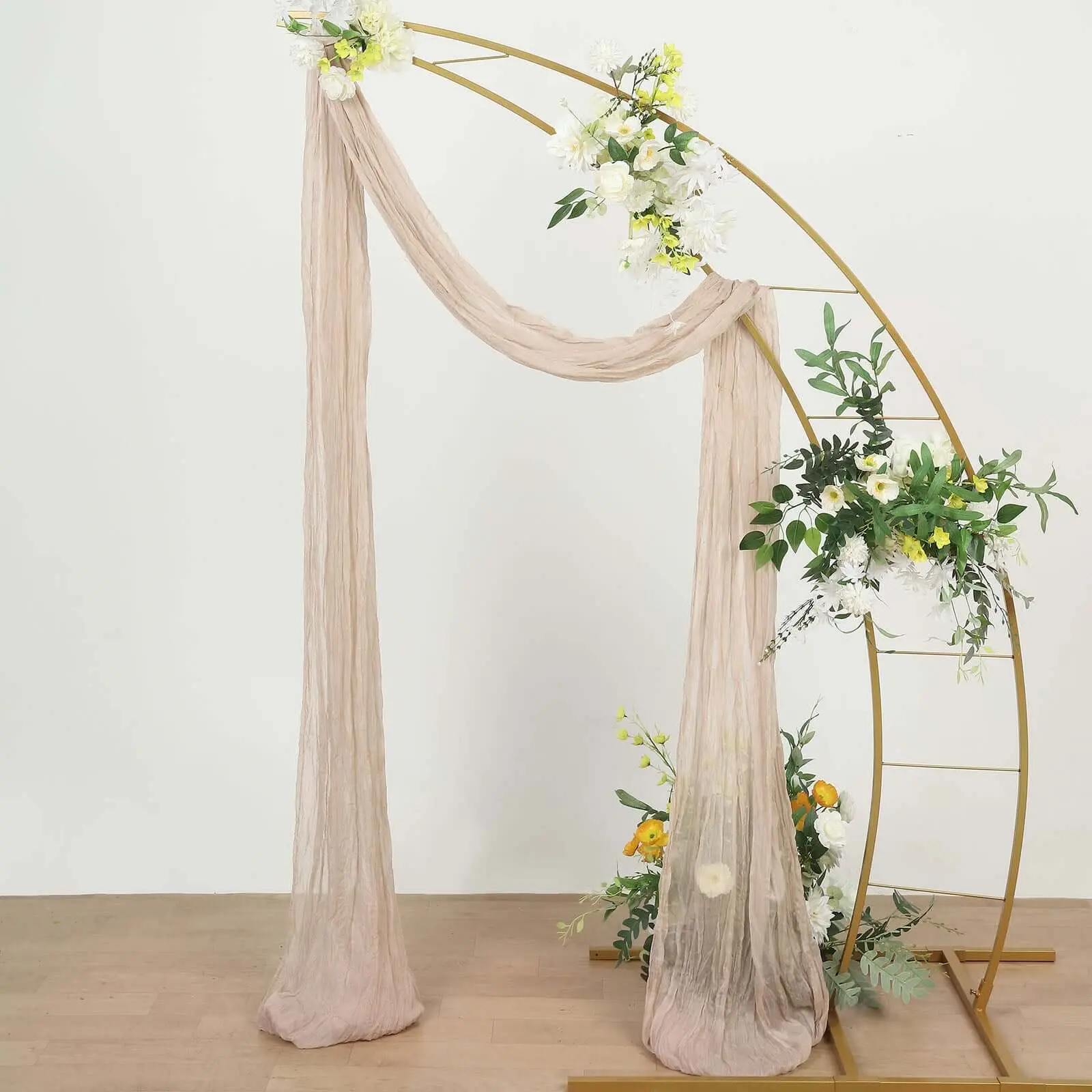 20ft Nude Beige Gauze Cheesecloth Fabric, Arched Backdrop Wedding Arch Drapery, Window Scarf Valance, Boho Decor Arbor Curtain Panel