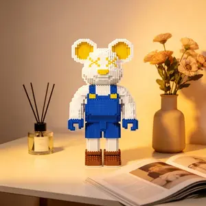Tool Bear 3D Puzzle Building Blocks Decoration, Building Block Model, Bookshelf Home Office Cabinet Decor, Party Living Room TV Stand Display, Ideal Gift